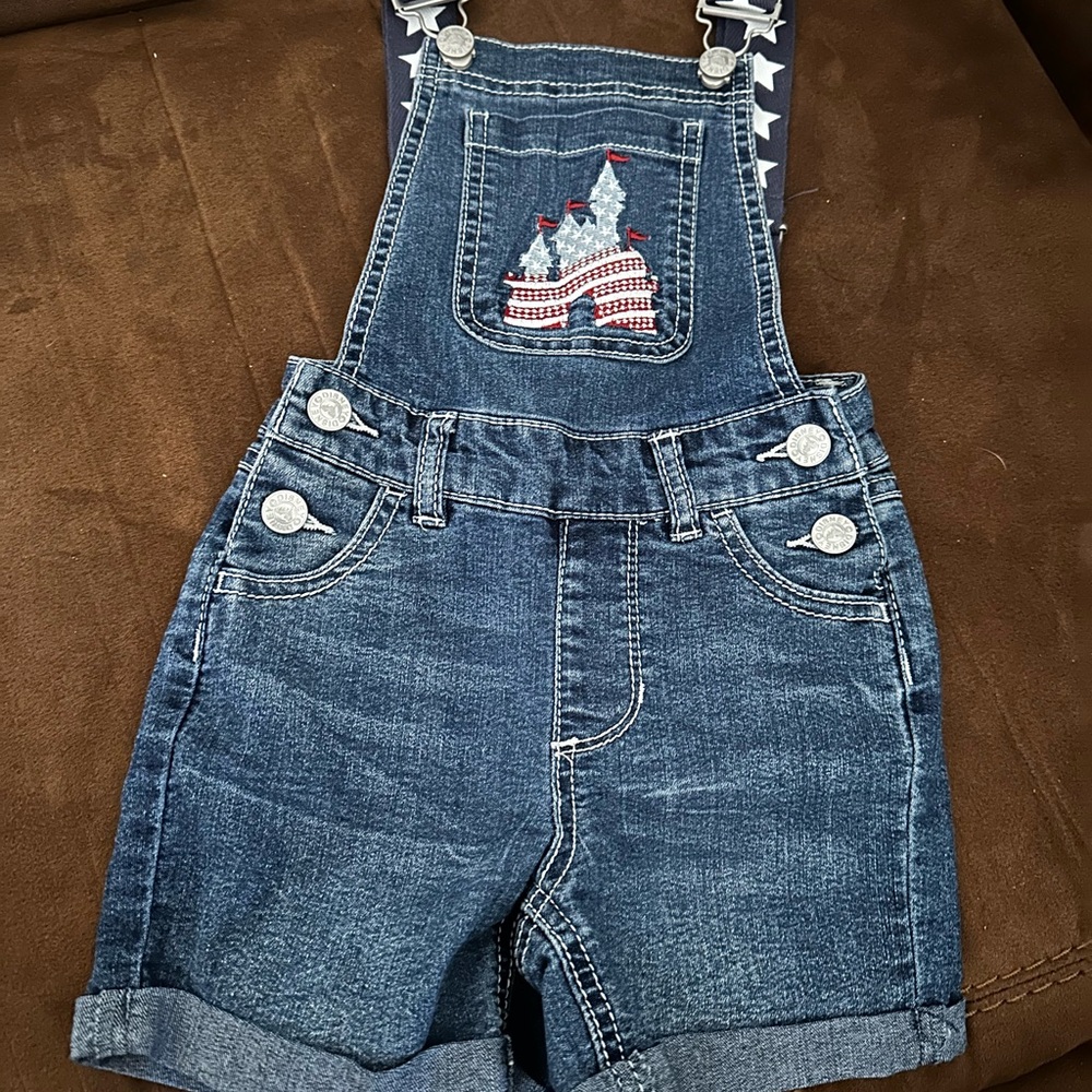 Denim Kids Overalls with Embroidered Design